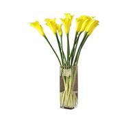 LXYST 10 Branches of Calla Lily Simulation Flowers Hand PU Artificial Decorative Home Living Room Ornaments Table Flower Decoration