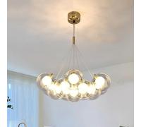 LXYST 13 Cluster Glass Globe Bubble Chandelierd Mid Century Ceiling Light Large Foyer Chandelier for Bedroom Kitchen Island Dining Living Room Hall Farmhouse/13 Lights