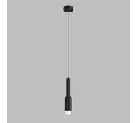 LXYST 2-Light Long Tube Pendant Island - Gold/Black Bar Chandelier with Clear Acrylic, Adjustable 3000K/4000K/6000K, Minimalist Kitchen Ceiling Hanging Lights(Matte Black,1-Head)