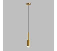 LXYST 2-Light Long Tube Pendant Island - Gold/Black Bar Chandelier with Clear Acrylic, Adjustable 3000K/4000K/6000K, Minimalist Kitchen Ceiling Hanging Lights(Antique Brass Finish,1-HEA