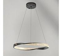 LXYST 23.62 Inch Ring Dimmable LED Chandelier For Dining Room Fixture Over Table, Pendant Light, Kitchen Island, Height Adjustable Acrylic Ceiling Lamps(Color