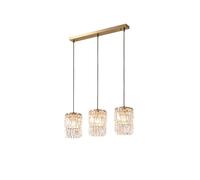 LXYST 3-Lights Crystal Table Chandelier Fixture Mid Century Kitchen Islandd Round Ceiling Light Nordic Metal Dining Hanging Lamp for Living Room Bar Counter/a