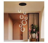 LXYST 360 Degree Acrylic Large led Chandelier Dining Lamp Duplex Villa Staircase Circular Ring-Shaped h Room Lamps, Ceiling Lights