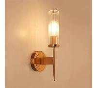 LXYST 5W Gold Metal Glass Wall Lamp Foyer Decoration Bedroom Light Aisle Porch Corridor, s (A)