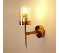 LXYST 5W Gold Metal Glass Wall Lamp Foyer Decoration Bedroom Light Aisle Porch Corridor, s (B)