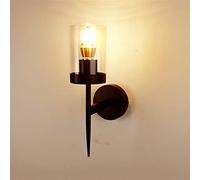 LXYST 5W Gold Metal Glass Wall Lamp Foyer Decoration Bedroom Light Aisle Porch Corridor, s (C)