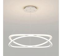 LXYST 74W Dining Lamps, Metal Ring Pendant Lamp, Minimalist Kitchen Island Decorative Lighting Suspension Lights, Acrylic Living Room Ceiling Chandel,Dimming