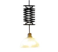 LXYST Adjustable Iron Chandelier with Spring Single-Head Pendant Telescopic Ceiling Lamp for Reading Working Learning - Height-Adjustable Hanging Light