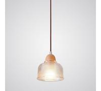LXYST Adjustable Japanese-Style Log Glass and Warm Bedside Single Head Pendant Lights, Bedroom Decoration Hanging Lamp, Ceiling Chandelier