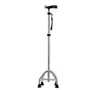 LXYST Adjustable Walking Cane Men & Women, Lightweight Comfortable Extra Stability Base, Aluminum Crutches for Right Or Left Handed,Silver