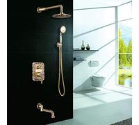LXYST All-Copper Concealed Set Into The Wall-Style Gorgeous Shower Head Faucet Green Bronze Can Be Raised and Lowered Beautiful Practical