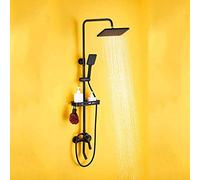 LXYST All-Copper European Shower Set Wall-Mounted Faucet Household Bath Bidet Black Pressurized Large Nozzle 3 File Easy To Install Beautiful Practical