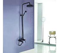 LXYST All-Copper Faucet Wall-Mounted Black Ancient Hot and Cold Shower Set Brush Drawing Process Delicate
