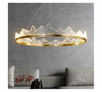 LXYST Aluminum Acrylic Rock-Like LED Chandelier for Bedroom, Living Room Dining Table and Other Home Decor, Height Adjustable(BD100cm)