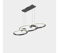 LXYST Aluminum Pendant Dining Room Black Hanging Lights, Creative Adjustable Ring Ceiling Decorative Mood Lighting,A-60W