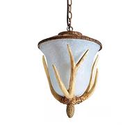 LXYST American Country Resin Antler Chandelier Retro Creative Metal Light E14 Ceiling Lamp for Restaurant Aisle Cbar Corridor Living Room Homestay Hotel Bedroom Study Deco,
