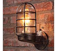 LXYST American V-intage Iron Countryside E27 Lantern Stairs Corridor Porch Lights Wall Mounted Light Warehouse Balcony, Chandelier(Rust Color)