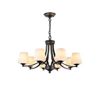 LXYST Antique Chandelier White Glass Uplighter Metal Ceiling Lights E27 Sputnik Lighting For Living Room Dining Bedroom,8Heads-WarmLight