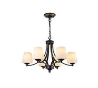 LXYST Antique Chandelier White Glass Uplighter Metal Ceiling Lights E27 Sputnik Lighting For Living Room Dining Bedroom,6Heads-WhiteLight