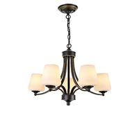 LXYST Antique Chandelier White Glass Uplighter Metal Ceiling Lights E27 Sputnik Lighting For Living Room Dining Bedroom,5Heads-WhiteLight