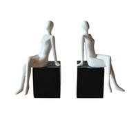LXYST Art Resin Desk Ornament Character Bookends for Office Library or Study Bookend Supports
