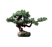 LXYST Artificial Fake Green Plants Living Room Entrance Chinese Feng Shui Decoration Hotel Ornaments Desktop Simulation Bonsai Pine Tree