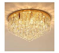 LXYST ASerZenith Chandeliers, LED Crystal Lights Compatible with Bedroom Corridor Kitchen - Ceiling Industrial Living Room Light,Crystal Hanging Lamp (Gold D60cm)