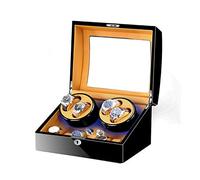 LXYST Automatic 4+6 Box with Quiet Motor Large Capacity Piano Paint Exterior Fit Women Men Watches,Black+Brown Watch Winder