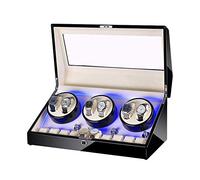 LXYST Automatic Box for 10 Storage Wood Shell Piano Paint Finish Built-in Illumination Quiet Motor,D Watch Winder