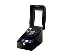 LXYST Automatic Box for 3 Storages with LED Light Piano Paint Exterior Quiet Motors Fit Women Men Watches (Red+Black) Watch Winder