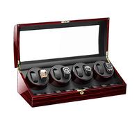LXYST Automatic Box Storage Display with Glass Top Piano Finish Leather Lining Super Quiet Motor,Black,8+9 Watch Winder