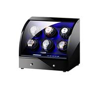 LXYST Automatic Box Wooden Storage Case with Remote Control LCD Touch Screen Soft Leather Pillows,6+4 Watch Winder
