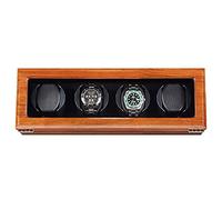 LXYST Automatic Watches Wood Shell Piano Paint Exterior 5 Rotation Modes with Flexible Pillows Powered by Motor Suitable for Ladies and Men's Wrist (Black) Watch Winder