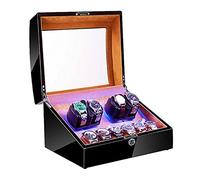 LXYST Automatic with LED Light Soft Flexible Pillow AC Adapter and Battery Powered Quiet Motor Rotation Modes (Black 2+3) Watch Winder