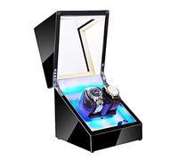 LXYST Automatic with LED Light Soft Flexible Pillow AC Adapter and Battery Powered Quiet Motor Rotation Modes (Black 2+3) Watch Winder