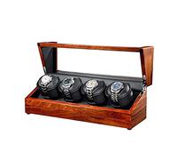 LXYST Automatic with Quiet Motors Rotation Mode Settings by AC Adapter Or Winding Jewelry Box Solid Wood Shell (Black 4+0) Watch Winder