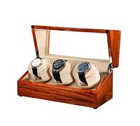LXYST Automatic with Quiet Motors Rotation Mode Settings by AC Adapter Or Winding Jewelry Box Solid Wood Shell (Yellow 4+0) Watch Winder