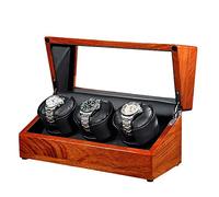 LXYST Automatic with Quiet Motors Rotation Mode Settings by AC Adapter Or Winding Jewelry Box Solid Wood Shell (Yellow 4+0) Watch Winder