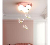 LXYST Balloon Light Butterfly Hanging Lamp Romantic Girl Pink Princess Bedroom Living Room Ceiling Chandelier