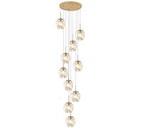 LXYST Balls Multi Glass During Light Hanging Ceiling Lighting Fixture Chandeliers for Living Room Porch Hallway,E27 Rotating Long Chandelier-10 Head
