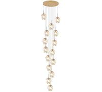 LXYST Balls Multi Glass During Light Hanging Ceiling Lighting Fixture Chandeliers for Living Room Porch Hallway,E27 Rotating Long Chandelier-15 Head