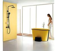 LXYST Bathroom Black Set Wall Mounted Rainfall Shower Tap Faucet 3-Functions Mixer Valve