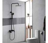 LXYST Bathroom Set Hand System Brass Inch Round Top Spray Black Hot and Cold Shower Head 3 Function Faucet Nozzle Beautiful Practical