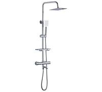 LXYST Bathroom Smart Wall-Mounted Flower Sun Copper Head Thermostatic Pressurized Set Large Shower Beautiful Practical