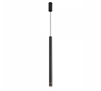 LXYST Black Aluminum Chandelier Long Tube Kitchen Island Suspension Cylindrical Pendant Lamp 3W Bedroom Droplight Bar Spotlights (Color White Light, Size : H-60cm