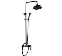LXYST Black Bronze Set,Wall Mounted Solid Brass & Handheld Set,Bath Mixer System with Rain Shower Set