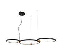 LXYST Black Gold Mid Century Pendant Rings Round Dining Room 3 Light Hanging Lamp Long Boutique Decoration Ceiling Foyer for Entryway Livi,30+50+40cm-A