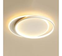 LXYST Black Side, Acrylic Metal Chandelier, Round Shape Close to Flush Mount Ceiling Light Fixture for Living Room, Bedroom, Cool White(White,XL)