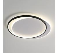 LXYST Black Side, Acrylic Metal Chandelier, Round Shape Close to Flush Mount Ceiling Light Fixture for Living Room, Bedroom, Cool White(Dark,XL)