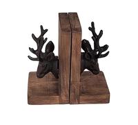 LXYST Bookends Retro Cast Iron Deer Head Student Bookshelf Office Living Room Decoration Ornaments Book Ends Bookend Supports, -1998